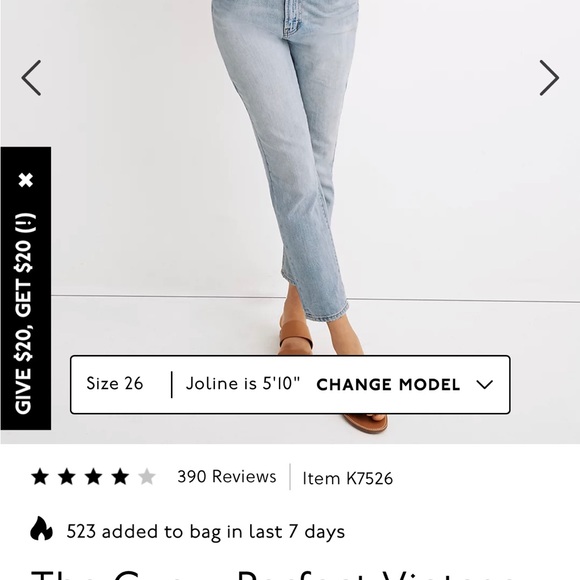 Curvy Perfect Vintage Jeans - Madewell Women’s Size 27 - Picture 6 of 6